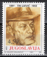 Yugoslavia 1991 - 100 Years Of Birth Of Tin Ujevic - Mi 2488 - MNH**VF - Nuovi