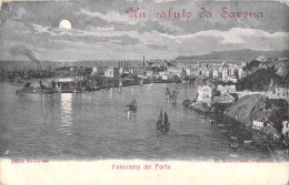 27357 " UN SALUTO DA SAVONA-PANORAMA DEL PORTO "  -VERA FOTO-CART. POST. NON SPED. - Savona