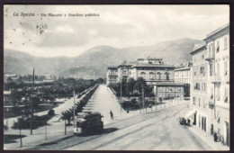 LA SPEZIA - VIA MAZZINI E GIARDINO PUBBLICO - F.P. - STORIA POSTALE - La Spezia