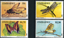 Zimbabwe 1995 MiNr. 554 - 557 Simbabwe Insects  Dragonflies Butterflies 4v MNH ** 7,50 € - Zimbabwe (1980-...)