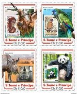 SAO TOME E PRINCIPE 2017 4 STAMPS ENDANGERED SPECIES ESPECES EN VOIE DE DISPARITION STAMPS ON STAMPS St17220a - Sao Tomé E Principe