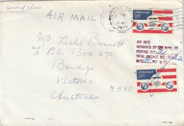 United States USA Cover - 1976 - Giori Press Printing Airmail Plane Globes Flag Flags Air Rate Returned By Van Nuys - Covers & Documents