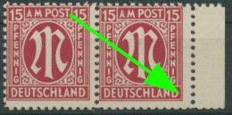 Bizone 1945 Am. Druck Mit Plattenfehler 8x IX, Papier X Postfrisch (R7525) - Mint