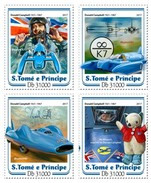 SAO TOME E PRINCIPE 2017 4 STAMPS DONALD CAMPBELL PILOTS CARS COCHES AUTOS St17218a - São Tomé Und Príncipe