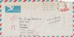 South Africa Cover France - 1982 1983 - Buildings Return To Sender Post Office Durban Slogan Lyon Isere Presquile - Covers & Documents