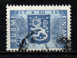 FINLANDIA - 1957 - 40° ANNIVERSARIO DELL'INDIPENDENZA - STEMMA DELLA FINLANDIA - USATO - Used Stamps