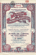 Titre De 1920 - Société Anonyme Belge - Union Cinématographique - Art Déco - - Cinema & Teatro