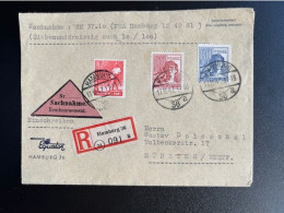 GERMANY 1947 REGISTERED LETTER HAMBURG TO MUNSTER 17-10-1947 DEUTSCHLAND EINSCHREIBEN NACHNAHME - Covers & Documents