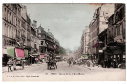 75 PARIS 07 Rue De Sèvre Et Bon Marché Belle Carte Couleur Colorisée Plan Peu Courant - Arrondissement: 07