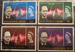 BRITISH ANTARCTIC TERRITORY. ~ 1966 ~ S.G. NUMBERS 16 - 19. ~ SIR WINSTON CHURCHILL. ~ VFU #03807 - Used Stamps