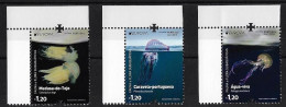 PORTUGAL /AZORES /MADEIRA - EUROPA-CEPT 2024 -"UNDERWATER FLORA And FAUNA".-  TRES SERIES De 1 V.- CH-SUP-IZQ - 2024