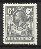 NORTHERN RHODESIA....KING GEORGE..V...(1910-36..).....6d.......SG7....(CAT.VAL.£9.50..).......MH......... - Rhodésie Du Nord (...-1963)