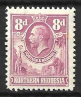 NORTHERN RHODESIA....KING GEORGE..V...(1910-36..).....8d.......SG8.......TONED GUM.......MH.. - Rhodésie Du Nord (...-1963)