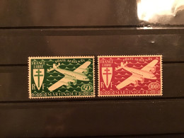 Martinique 1945 Air Stamps Mint SG 222-3 Yv PA4-5 - Posta Aerea