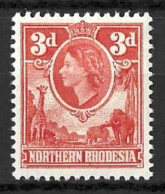 NORTHERN RHODESIA....QUEEN ELIZABETH..II..(1952-22..).....3d.......SG65.........MNH.. - Rhodésie Du Nord (...-1963)