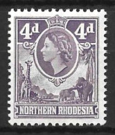 NORTHERN RHODESIA....QUEEN ELIZABETH..II..(1952-22..).....4d.......SG66........MNH.. - Rhodésie Du Nord (...-1963)