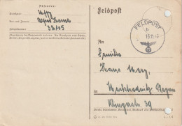 German Feldpost WW2 From France - Stab Schützen-Brigade 4 Posted 15.11.1940 (postcard Signed France). Postal Weight 0,09 - Militaria