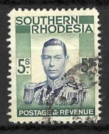 SOUTHERN RHODESIA....KING GEORGE  VI...(1936-52.).....5/-......SG52....   ...USED... - Rhodésie Du Sud (...-1964)