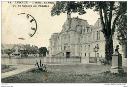 27 EVREUX   HOTEL DE VILLE  VU DU SQUARE DU THEATRE TB ETAT - Evreux