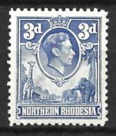 NORTHERN RHODESIA....KING GEORGE  VI...(1936-52.).....3d......SG34.. .ULTRA.......MNH.... - Rhodésie Du Nord (...-1963)