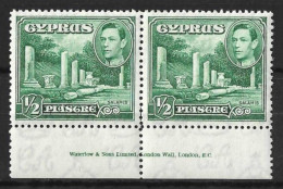 CYPRUS......KING GEORGE  VI...(1936-52.)....HALFpia.....SG152.....IMPRINT PAIR.........MH...... - Cyprus (...-1960)