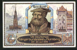 AK VIII. Deutsches Sängerbundesfest Nürnbeg 1912, Hans Sachs, Brunnen  - Otros & Sin Clasificación