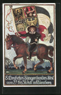 Künstler-AK Nürnberg, 8. Deutsches Sängerbundesfest 1912, Junger Berittener Fahnenträger  - Otros & Sin Clasificación