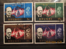 BRUNEI. ~ 1966 ~ S.G. NUMBERS 136 - 139. ~ SIR WINSTON CHURCHILL. ~ VFU #03810 - Brunei (...-1984)