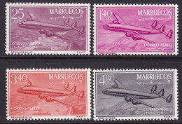 Morocco 1956 Sc C1-4  Northern Zone Air Post Set MNH** - Marokko (1956-...)