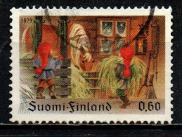 FINLANDIA - 1979 - NATALE: FOLLETTI CHE NUTRONO UN CAVALLO - USATO - Usati