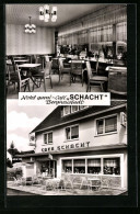 AK Bergneustadt, Hotel & Cafe Schacht, Kölner Strasse 167, Innenansicht  - Bergneustadt