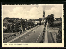 AK Werne A. D. Lippe, Steinstrasse Mit Pfarrkirche  - Werne