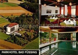 73841078 Bad Fuessing Parkhotel Bad Fuessing Fliegeraufnahme Gaststube Hallenbad - Bad Fuessing