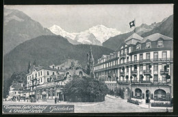 AK Interlaken, Partie Mit Terminus Hotel Bahnhof & Pension Bristol  - Interlaken