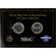 Île De Man, Charles III, 2 X 2£, Year Of The Railways, 2023, Tower Mint, BU - Eiland Man