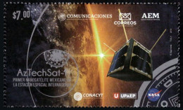 MEXICO 2020 AZTECH SAT1 NANO SATELLITE LAUNCH Single Stamp Ltd. Ed. Issue Mint NH Unmounted - Mexico