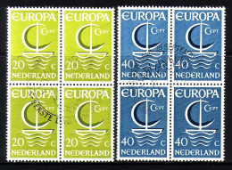 NIEDERLANDE MI-NR. 864-865 GESTEMPELT(USED) 4er BLOCK EUROPA 1966 SEGEL - 1966