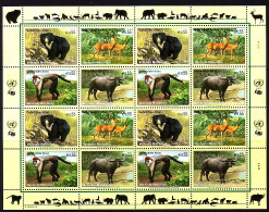 UNO WIEN MI-NR. 406-409 POSTFRISCH(MINT) KLEINBOGEN GEFÄHRDETE TIERE (XII) 2004 BÄR HIRSCH WASSERBÜFFEL AFFE - Blokken & Velletjes