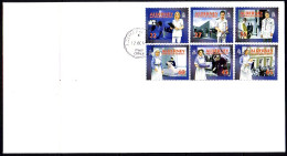 ALDERNEY MI-NR. 167-172 C FDC SOZIALE DIENSTE(I) - GESUNDHEITSWESEN 2001 - Alderney