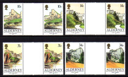 ALDERNEY MI-NR. 28-31 POSTFRISCH(MINT) ZWISCHENSTEGPAARSATZ FESTUNGEN 1986 - Alderney