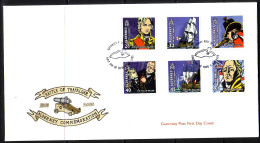 ALDERNEY MI-NR. 253-258 FDC 200. JAHRESTAG DER SEESCHLACHT VON TRAFALGAR 2005 - Alderney