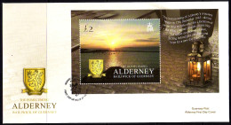 ALDERNEY BLOCK 17 FDC 60. JAHRESTAG RETURN OF THE ISLANDERS 2005 SONNENUNTERGANG - Alderney