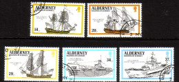 ALDERNEY MI-NR. 43-47 O KRIEGSSCHIFFE - U-BOOT 1990 - Boten