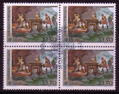 MADEIRA MI-NR. 77 GESTEMPELT(USED) 4er BLOCK EUROPA 1982 HISTORISCHE EREIGNISSE 1. ZUCKERMÜHLE - 1982