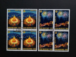 SAN MARINO MI-NR. 1225-1226 GESTEMPELT(USED) 4er BLOCK EUROPA 1981 FOLKLORE FEUERWERK - 1981