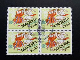 MADEIRA MI-NR. 70 GESTEMPELT(USED) 4er BLOCK EUROPA 1981 FOLKLORE - 1981