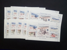 SCHWEDEN 10 X BLOCK 12 POSTFRISCH(MINT) LUFTFAHRT 1984 EINDECKER WASSERFLUGZEUG - Vliegtuigen