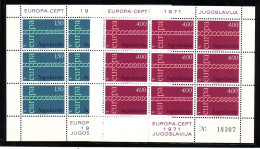 JUGOSLAWIEN MI-NR. 1416-1417 POSTFRISCH(MINT) KLEINBOGENSATZ EUROPA 1971 KETTEN - 1971