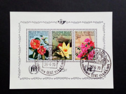 BELGIEN BLOCK 41 GESTEMPELT(USED) BLUMENSCHAU 1970 SEEROSE AZALEE KAMELIE - Roses