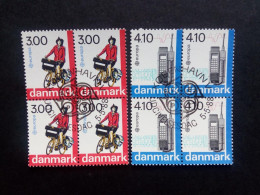 DÄNEMARK MI-NR. 921-922 GESTEMPELT(USED) 4er BLOCK EUROPA 1988 FAHRRAD TELEFON - Gebraucht